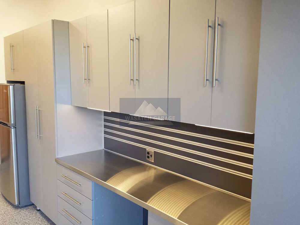 Utah-garage-solution-cabinets-countertop-satinless-steel-ideas-refrigerator-Park City
